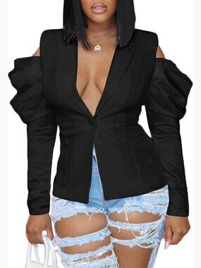 Slim Fit Blazer, Wrinkle Resistant Fabric, Office Work Jacket